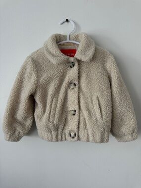 Joe Fresh Cream Sherpa Button Jacket for Kids